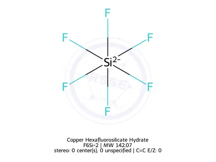 Chemical structure of Copper Hexafluorosilicate Hydrate