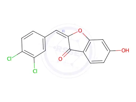 Chemical structure of (2E)-2-[(3,4-Dichlorophenyl)methylidene]-6-hydroxy-2,3-dihydro-1-benzofuran-3-one
