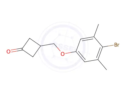 Chemical structure of 3-((4-Bromo-3,5-dimethylphenoxy)methyl)cyclobutan-1-one