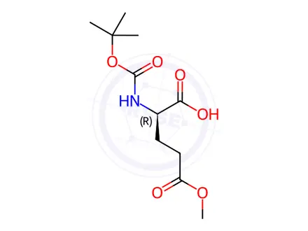 Chemical structure of (R)-2-((tert-Butoxycarbonyl)amino)-5-methoxy-5-oxopentanoic Acid