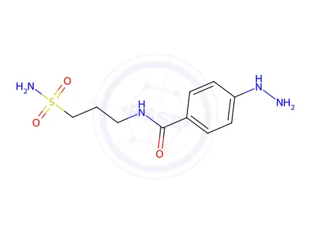 Chemical structure of 4-Hydrazinyl-N-(3-sulfamoylpropyl)benzamide