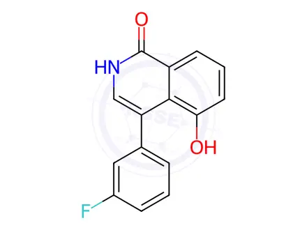 Chemical structure of 4-(3-Fluorophenyl)-5-hydroxyisoquinolin-1(2H)-one