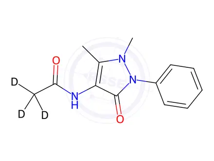 Chemical structure of 4-Acetamido Antipyrine-[D3]