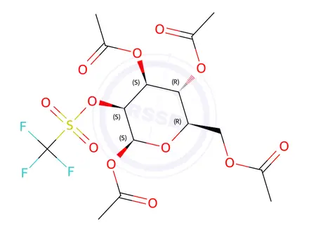 Chemical structure of 1,3,4,6-Tetra-O-acetyl-2-O-trifluoromethylsulfonyl-β-D-mannopyranose