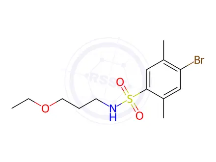Chemical structure of 4-Bromo-N-(3-ethoxypropyl)-2,5-dimethylbenzenesulfonamide