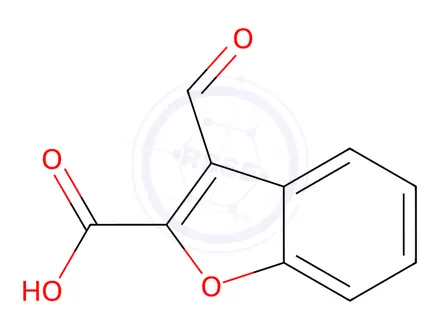 Chemical structure of 3-formyl-1-benzofuran-2-carboxylic acid