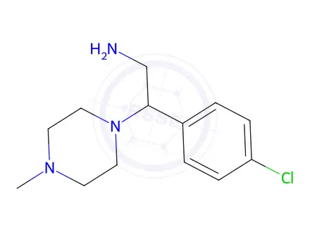 Chemical structure of 2-(4-Chlorophenyl)-2-(4-methylpiperazin-1-yl)ethanamine Dihydrochloride