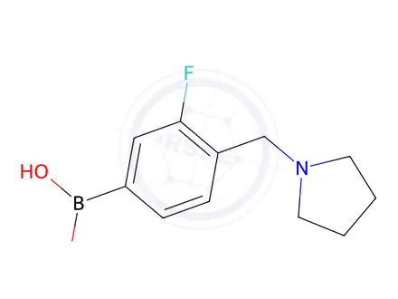 Chemical structure of 3-Fluoro-4-(pyrrolidin-1-ylmethyl)phenylboronic acid