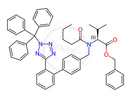 Chemical structure of Valsartan Benzyl Ester N2-Trityl Analog