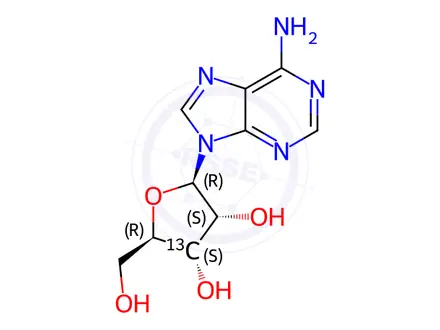 Chemical structure of [3'-13C]adenosine