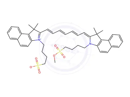 Chemical structure of 4-(2-((1E,3E,5E,7E)-7-(3-(4-(Methoxysulfonyl)butyl)-1,1-dimethyl-1,3-dihydro-2H-benzo[e]indol-2-ylidene)hepta-1,3,5-trien-1-yl)-1,1-dimethyl-1H-benzo[e]indol-3-ium-3-yl)butane-1-sulfonate