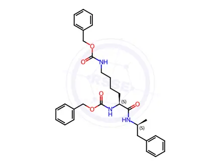 Chemical structure of Lisdexamfetamine Dibenzyl Carbamate