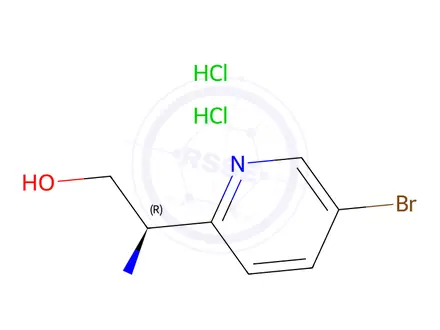Chemical structure of (R)-2-amino-2-(5-bromopyridin-2-yl)ethanol dihydrochloride