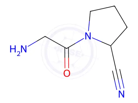 Chemical structure of (S)-1-(2-Aminoacetyl)pyrrolidine-2-carbonitrile 4-methylbenzenesulfonate