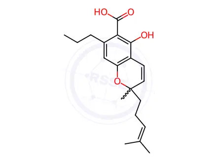 Chemical structure of (+/-)-rac-Cannabichromevarinic Acid