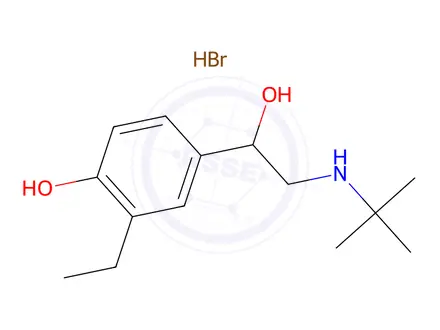 Chemical structure of 4-[(1RS)-2-(tert-Butylamino)-1-hydroxyethyl]-2-ethylphenol Hydrobromide