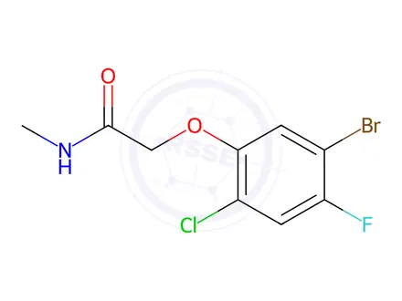 Chemical structure of Acetamide, 2-(5-bromo-2-chloro-4-fluorophenoxy)-N-methyl-