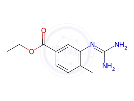 Chemical structure of ethyl 3-guanidino-4-methylbenzoate