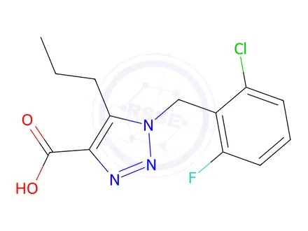 Chemical structure of 1-(2-Chloro-6-fluorobenzyl)-5-propyl-1H-1,2,3-triazole-4-carboxylic acid