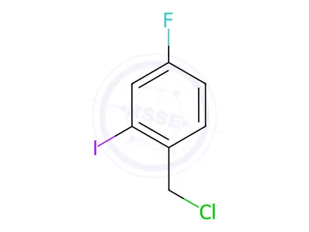 Chemical structure of Benzene, 1-(chloromethyl)-4-fluoro-2-iodo-