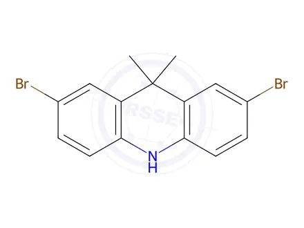 Chemical structure of 2,7-Dibromo-9,10-dihydro-9,9-dimethylacridine