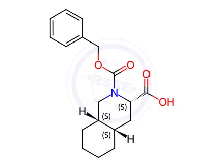 Chemical structure of (3S,4aS,8aS)-2-Carbobenzyloxy-decahydro-3-isoquinolinecarboxylic Acid