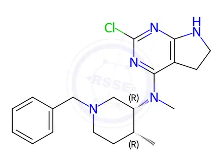 Chemical structure of N-((3R,4R)-1-benzyl-4-methylpiperidin-3-yl)-2-chloro-N-methyl-6,7-dihydro-5H-pyrrolo[2,3-d]pyrimidin-4-amine