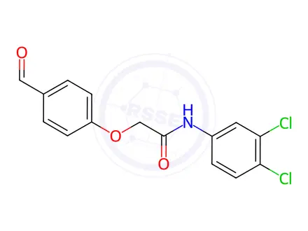Chemical structure of N-(3,4-dichlorophenyl)-2-(4-formylphenoxy)acetamide