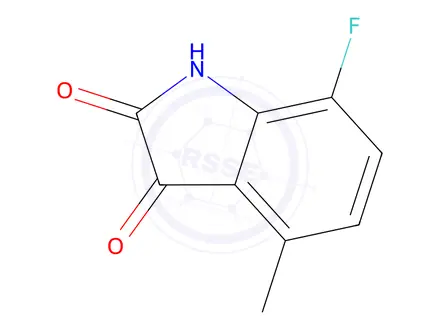 Chemical structure of 7-fluoro-4-methyl-2,3-dihydro-1H-indole-2,3-dione