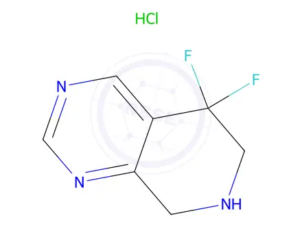 Chemical structure of 5,5-Difluoro-5,6,7,8-tetrahydropyrido[3,4-d]pyrimidine hydrochloride