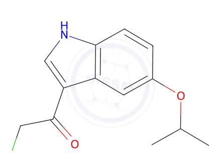 Chemical structure of 2-chloro-1-[5-(propan-2-yloxy)-1H-indol-3-yl]ethan-1-one