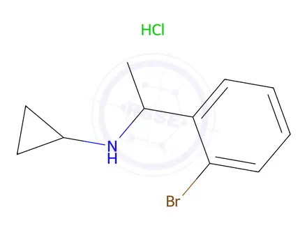 Chemical structure of N-(1-(2-bromophenyl)ethyl)cyclopropanamine hydrochloride