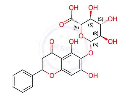 Chemical structure of Baicalein Impurity 12 (Baicalein 6-O-Glucuronide)