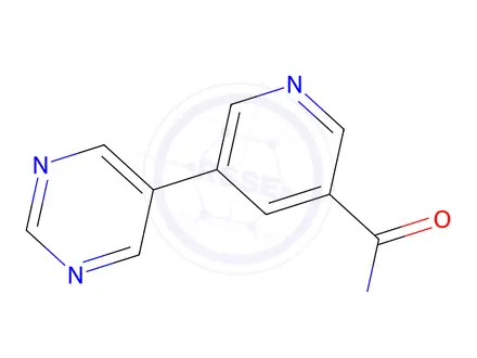 Chemical structure of 5-(Pyrimidin-5-yl)nicotinamide