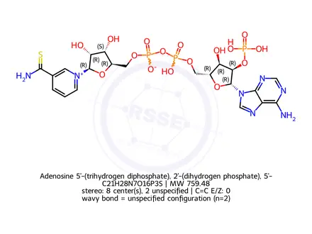 Chemical structure of ADENOSINE 5'-(TRIHYDROGEN DIPHOSATE), 2'-(SODIUM HYDROGEN PHOSPHATE), P',5'-ESTER WITH 3-(AMINOTHIOXOMETHYL)-1-BETA-D-RIBOFURANOSYLPYRIDIUM INNER SALT