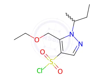 Chemical structure of 1-sec-butyl-5-(ethoxymethyl)-1H-pyrazole-4-sulfonyl chloride