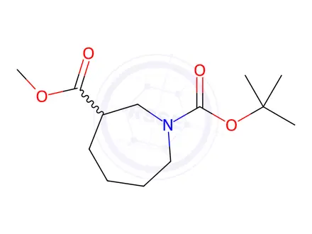 Chemical structure of O1-tert-butyl O3-methyl azepane-1,3-dicarboxylate