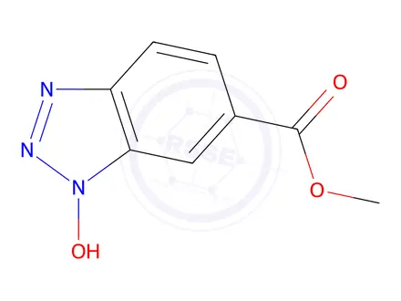 Chemical structure of methyl 1-hydroxy-1H-1,2,3-benzotriazole-6-carboxylate