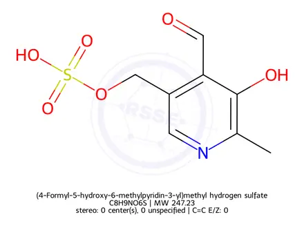 Chemical structure of (4-Formyl-5-hydroxy-6-methylpyridin-3-yl)methyl hydrogen sulfate