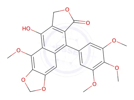 Chemical structure of 5-methoxydehydropodophyllotoxin
