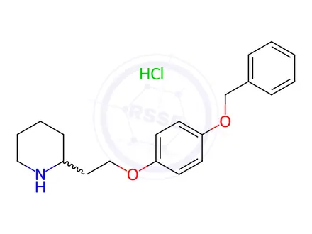 Chemical structure of 2-{2-[4-(Benzyloxy)phenoxy]ethyl}piperidine hydrochloride