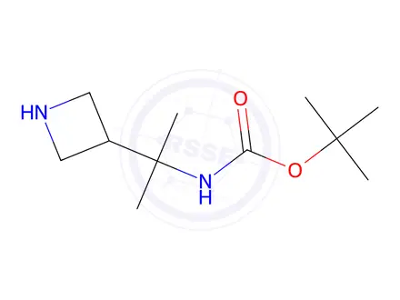Chemical structure of tert-butyl 2-(azetidin-3-yl)propan-2-ylcarbamate