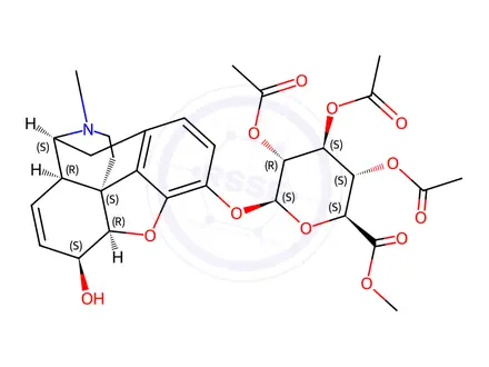 Chemical structure of Morphine 3-(Tri-O-acetyl-β-D-glucuronide) Methyl Ester