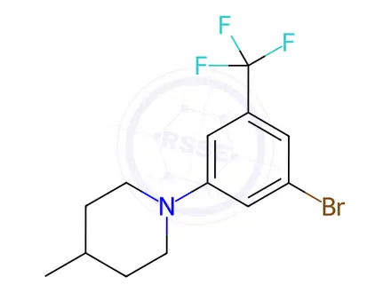 Chemical structure of 1-(3-Bromo-5-(trifluoromethyl)phenyl)-4-methylpiperidine