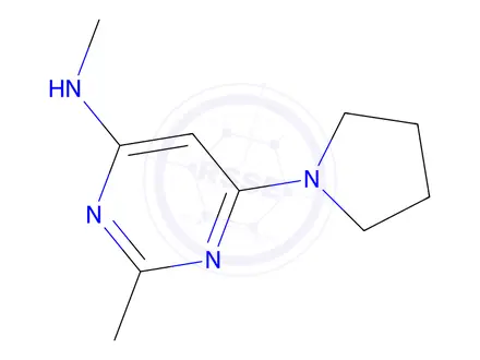 Chemical structure of n,2-dimethyl-6-(pyrrolidin-1-yl)pyrimidin-4-amine