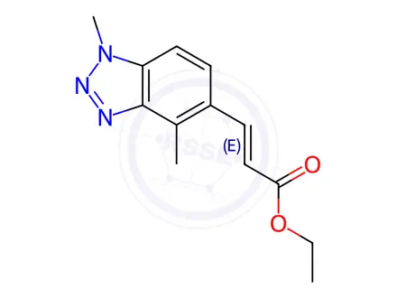 Chemical structure of 2-Propenoic acid, 3-(1,4-dimethyl-1H-benzotriazol-5-yl)-, ethyl ester, (2E)-