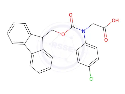 Chemical structure of n-(((9h-Fluoren-9-yl)methoxy)carbonyl)-n-(4-chlorophenyl)glycine
