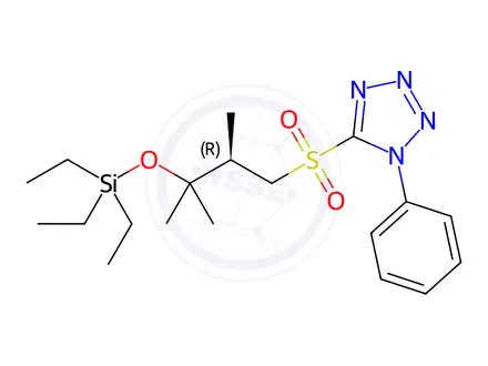 Chemical structure of 5-[[(2R)-2,3-dimethyl-3-[(triethylsilyl)oxy]butyl]sulfonyl]-1-phenyl-1H-tetrazole