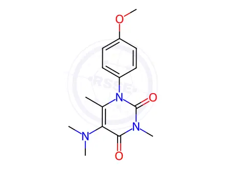 Chemical structure of 3,6-Dimethyl-5-(dimethylamino)-1-(4-methoxyphenyl)uracil