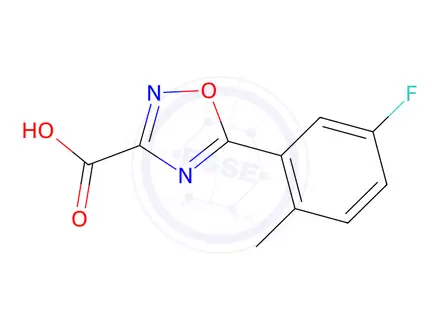 Chemical structure of 5-(5-Fluoro-2-methylphenyl)-1,2,4-oxadiazole-3-carboxylic acid